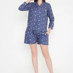 Arendelle Graphic Printed Lapel Collar Pure Cotton Shirt & Shorts image 1