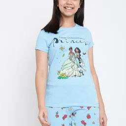 Lil Tomatoes Girls Blue & Pink Printed Night suit-image-13