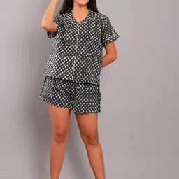 ETC Black Ethnic Motifs Printed Pure Cotton Shirt & Shorts-picture-12