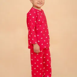 BAESD Boys Pack Of 2 Conversational Printed Pure Cotton Night Suits image 3