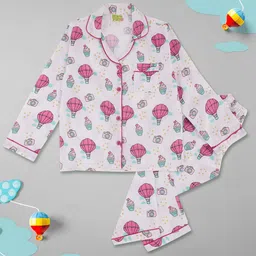 Pyjama Party Kids Graphic Printed Cotton Shirt & Trousers-picture-33