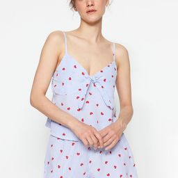 Trendyol Conversational Printed Shoulder Straps Top & Shorts-picture-23