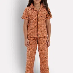 Growing Tree Kids Abstract Printed Pure Cotton Night Suit-picture-53