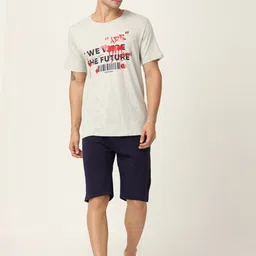 Masculino Latino Typography Printed Pure Cotton T-shirt With Shorts-picture-34