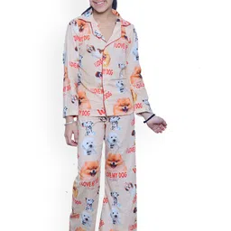 Little Musketeer Girls I Love My Dog Pure Cotton Night Suit-picture-23