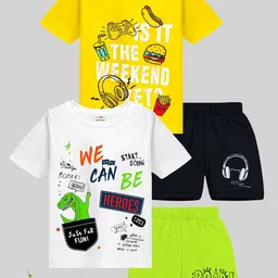 KUCHIPOO Kids Pack Of 2 Printed T-shirts With Shorts-picture-47