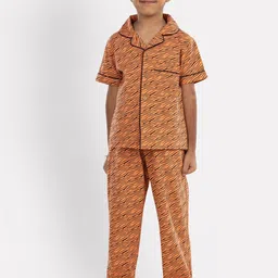 Growing Tree Kids Abstract Printed Pure Cotton Night Suit-picture-18