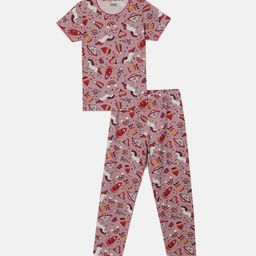 mackly Girls Conversational Printed Night Suit-picture-13