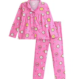 Honeyhap Girls Printed Cotton Night suit-image-64