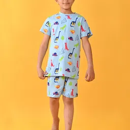 Anthrilo Boys Printed Cotton T-shirt With Shorts-picture-45