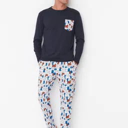 Trendyol Men Printed Pure Cotton Night suit-picture-25