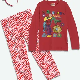 SINI MINI Girls Printed Pure Cotton Night suit-image-51