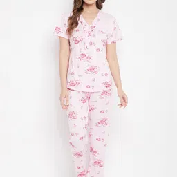 Camey Women Pink Printed Night suit-image-69