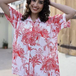 SANSKRUTIHOMES Tropical Printed Shirt Collar-Neck Shirt & Flared Trouser-picture-22