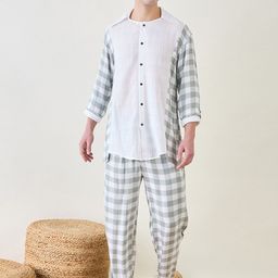 The Kaftan Company Men Checked Night suit-picture-21