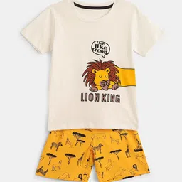 HERE&NOW Boys Graphic Printed Pure Cotton Night suit-picture-40