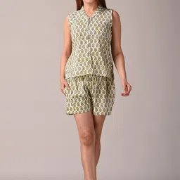 KANNAHI Women Printed Pure Cotton Night suit-image-21