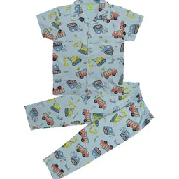 Clothe Funn Boys Conversational Printed Pure Cotton Night Suit-picture-35
