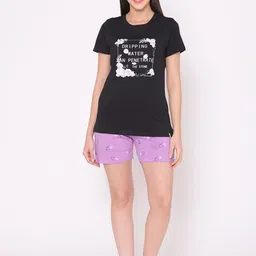 TITTLI Silky Typography Printed Pure Cotton Night Suit-picture-17