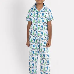 Growing Tree Kids Conversational Printed Pure Cotton Night Suit-picture-17