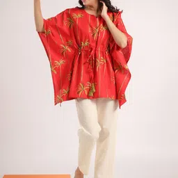 SANSKRUTIHOMES Floral Printed Pure Cotton Kaftan & Pyjama-picture-32