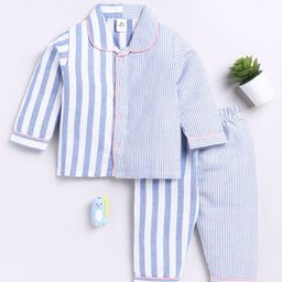 Clt.s Unisex Kids Striped Pure Cotton Night Suit-picture-22