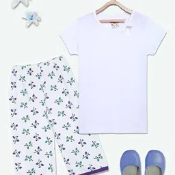 SINI MINI Girls Floral Printed Pure Cotton Night Suit-picture-37