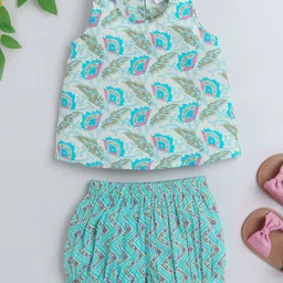 The Magic Wand Girls Floral Printed Pure Cotton Night Suit-picture-37