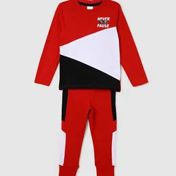 max Boys Colourblocked Pure Cotton Night suit-image-40