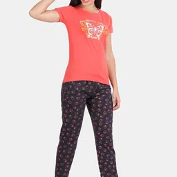 Kryptic Women Typography Printed Cotton Night suit image 5