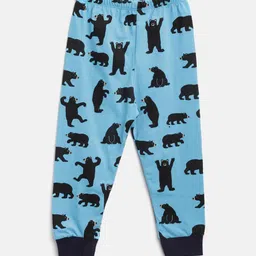 Lazy Shark Boys Navy Blue Printed Night Suit image 4