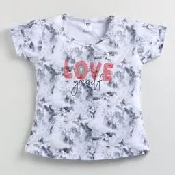 Nottie Planet Girls Typography Printed Pure Cotton Night Suit image 4