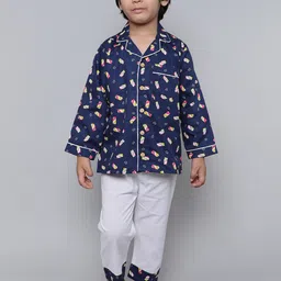 BAESD Boys Printed Shirt With Pyjamas image 4