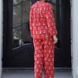 SANSKRUTIHOMES Floral Printed Pure Cotton Co-Ords Set image 4