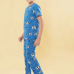 Ninos Dreams Boys Conversational Printed Pure Cotton T-shirt With Pyjamas image 4
