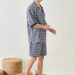 The Kaftan Company Men Checked Night suit image 5