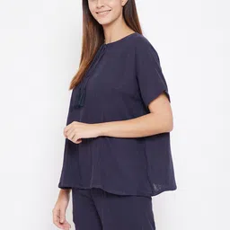 The Kaftan Company Women Navy Blue Night suit image 2