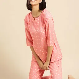 Ichaa Polka Dots Printed Night Suit image 2