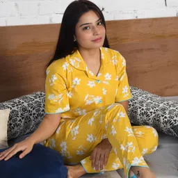 FUNKRAFTS Girls Floral Printed Pure Cotton Night Suit image 2