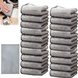 Non-Scratch Dishwashing Wire Cloth Cleaning Scrubber Pad for Kitchen Washer Rag Wet and Dry Steel Cleaning Cloth-image-52