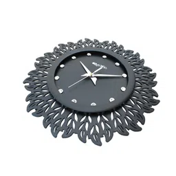 olive tree Nelson Black Engineered Wood Wall Clock image 4