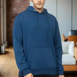 houseofcommon Men Full Sleeve Solid Hooded Sweatshirt-picture-14
