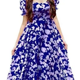 iethniya Printed Georgette Stitched Flared/A-line Gown-picture-18