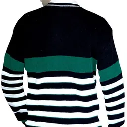 ss creations Men Striped V Neck Multicolor Sweater image 2