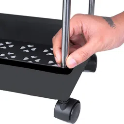 homanta Popular 3 Layer Plastic Portable Modern Plastic Fruit & Vegetable Basket Plastic, Steel Kitchen Trolley image 4