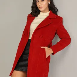 honnete 100 % Polyester Solid Coat For Women-picture-37