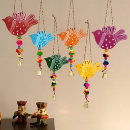 sohibe Multicolored Birds wall hanging Latkan Decorative Items Pack of 6-picture-15