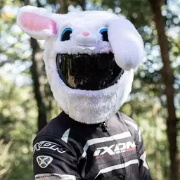 Motorcycle Helmet Cover With Reversible Rabbit Strawberry White Bunny Rabbit- 25 cm-image-27