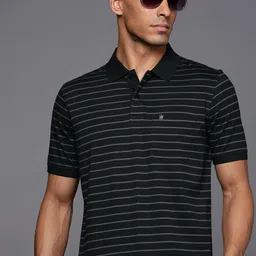 Louis Philippe Striped Polo Collar Pure Cotton T-shirt-picture-39