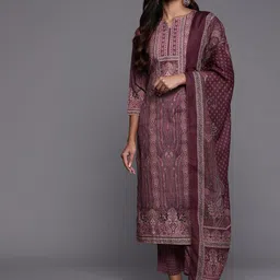 Libas Ethnic Motifs Printed Kurta with Trousers & With Dupatta-image-34